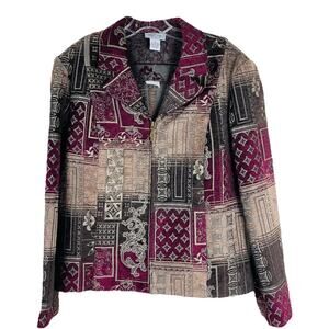 NEW Molly & Max purple tan tapestry zip jacket XL